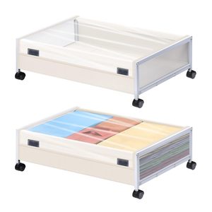 Nuevo para ruedas de tela Oxford AA, estante de almacenamiento inferior de cama móvil, caja de almacenamiento de ropa debajo de la cama con acceso conveniente - Product Image 2