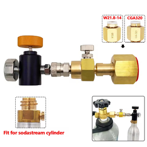 CO2 Soda Refill <b>Station</b> Adaptor W/3kpsi Pressure Gauge for Sodastream Tr21-4 Cylinder Bottle From W21.8 CGA320 Carbonation Tank - Product Image 3