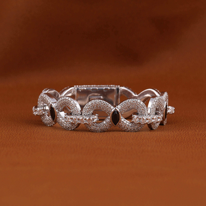 Pulsera de Eslabones Cubanos de Moissanita VVS de Longitud Personalizada, Plata de Ley 925, Joyería de Lujo con Brillo Brillante - Product Image 4