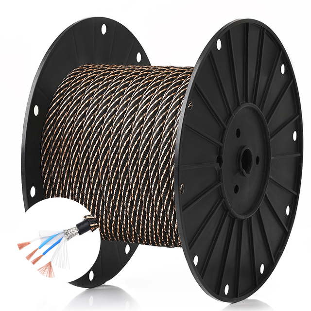 Wholesale Hifi 4 Cores Braid Bulk Coaxial PVC RCA Cable for Microphone Projector Concert Speakers & Amplifiers DIY Wire