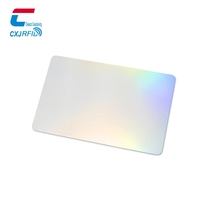 Tarjeta de Visita Inteligente Holográfica Personalizada con Arcoíris, NTAG213/215 RFID NFC, Mini Etiqueta con Grabado Láser, Resistente al Agua, Tarjeta de Control de Acceso