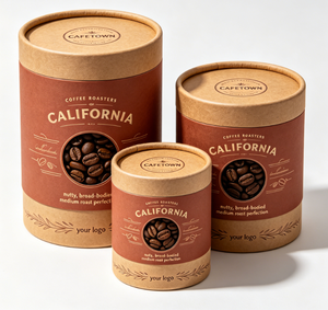 Custom Kraft Paper Tube Coffee Packaging With Clear <b>Window</b> Recyclable 50g 100g 150g Four-Color Printing Logo Design - Product Image 5