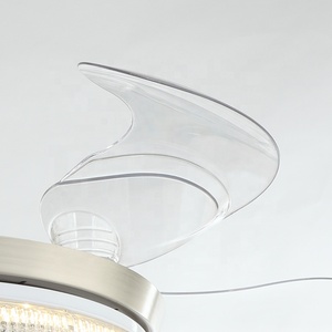 Chất Lượng Cao Sang Trọng Pha Lê Trần Người Hâm Mộ Ánh Sáng Và Điều Khiển Từ Xa 42Inch Vô Hình Pha Lê Quạt Trần Đèn LED Fan Ánh Sáng - Product Image 6