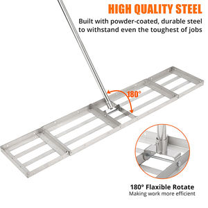 Rastrillo de plata JH-Mech para nivelar el césped, fácil movilidad, eficiente, resistente, Golf Crouse, herramienta de nivelación de césped de acero inoxidable - Product Image 3
