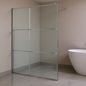 Paroi de douche en verre ESG transparente 45,3 x 76,8 cm avec cadre, design minimaliste - Product Image 2
