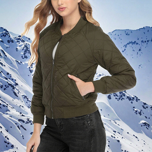 2026 Design Winter <b>Women's</b> Heated Zipper Nylon <b>Bomber</b> <b>Jackets</b> Made in Best Material New Arrival Low MOQ - Product Image 3