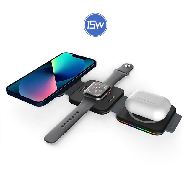 Charger Magnet Wireless Charger Stand Charging Station Dock 3 in 1 for Smart Mobile Phone