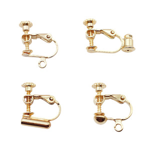 <b>Copper</b> Clip-On Earring Findings Gold Silver Screw Back Drop Shape For Earring Making Jewelry Components - Product Image 2