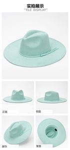 Classic Big Brim Suede Fedora <b>Hat</b> with Tassels Band - Product Image 3