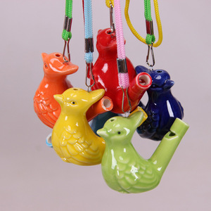 Sifflet d'oiseau en céramique au design personnalisé, figurine décorative pour la maison, chant de l'oiseau à pois, cadeau pour enfants - Product Image 3