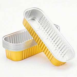 Barquettes rectangulaires en aluminium réutilisables et durables pour friteuse à air, pour cuisson au fromage et au durian, 166mm/200ml, imprimées en sérigraphie, promotionnelles - Product Image 1