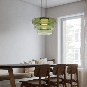 Lustre en verre Kruger couleur chocolat, hauteur réglable, luminaire suspendu LED pour la décoration intérieure - Product Image 4