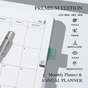 A5 bìa cứng kế hoạch tùy chỉnh Tạp Chí in ấn da hàng ngày hàng tuần hàng tháng kế hoạch 2026 Nhật Ký <span class=keywords><strong>365</strong></span> ngày kế hoạch - Product Image 4