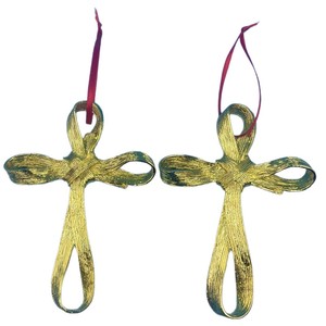 Pendentif en alliage en forme de croix, ornement d'arbre de Noël, cadeau artisanal suspendu, décoration intérieure et extérieure - Product Image 5