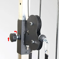 Système de poulies doubles réglables en usine, machine de tirage vertical murale en acier, durable, pour entraînement de fitness à domicile, avec câble de charge
