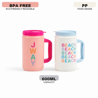 Mugs de voyage durables de 600 ml de haute qualité, gobelets en plastique PP avec poignée, impression 3D, personnalisation OEM disponible