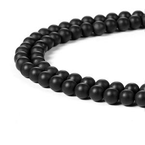 Mode natuurlijke zwarte edelsteen kralen mat onyx kralen dikke <span class=keywords><strong>turquoise</strong></span> agaat edelsteen 6 8 10 <span class=keywords><strong>12mm</strong></span> kralen voor sieraden - Product Image 2