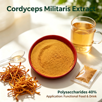 Extrait de Cordyceps Militaris OEM/ODM, Polysaccharides 30%~50% en Poudre, Qualité Alimentaire, Séché par Pulvérisation, Approvisionnement Direct Usine, Échantillons Gratuits