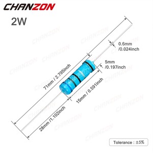 30pcs 40 giá trị 2 W 1% 1ohm - 1M ohm kim loại phim điện trở <span class=keywords><strong>2Watt</strong></span> 2 W độ chính xác cao MF cố định 1K 10K 100k 4R7 2K2 2.2K 4.7k 1kohm - Product Image 2