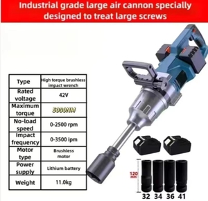 Clé à chocs sans fil à <span class=keywords><strong>batterie</strong></span> lithium 5000 Nm 1/2 pouce, haute performance, prix abordable - Product Image 3