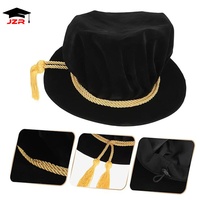 Bonnet de doctorat de luxe en velours noir avec cordon doré, style britannique Beefeater, vente en gros