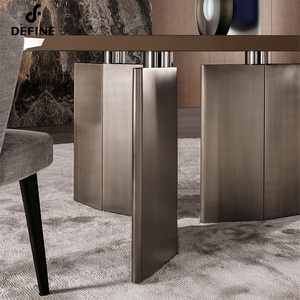 Muebles para el hogar, mesa de comedor con marco de acero inoxidable con piedra superior sinterizada, <span class=keywords><strong>Lazy</strong></span>, 2022 - Product Image 5