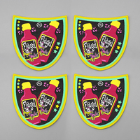 2 piezas de parches de fieltro luminiscentes con bordado 3D de hongo mágico, encaje, flor y corazón, con lentejuelas de color personalizado y reverso termoadhesivo de PVC para sombrero