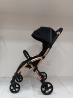 Poussette pour bébé en cuir PU standard européen avec coussin Anex et éponge réglables pour un voyage confortable pour bébé