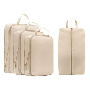 4Pcs/Set Durable Foldable Large Capacity Travel <b>Compression</b> Packing Cubes <b>Bag</b> Portable Suitcase Clothes Organizers Waterproof - Product Image 1