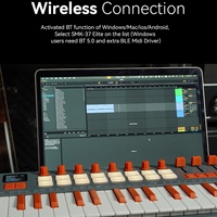 M-VAVE SMK-37 Elite MIDI-клавиатура - 37-клавишный портативный контроллер со встроенным синтезатором и RGB-пэдами, 16 пэдов, 8 энкодеров