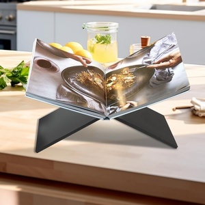 Supporto per <span class=keywords><strong>libri</strong></span> in acrilico a forma di X <span class=keywords><strong>con</strong></span> supporto per espositore ripiano aperto per riporre comodamente le ricette di <span class=keywords><strong>libri</strong></span> di testo di riviste - Product Image 6