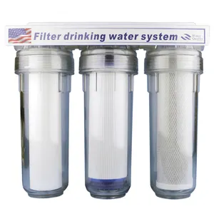 Household 3 Stage 10 Inch Filter Housing Water Pre-filtration PP+UDF+CTO Countertop Water Purifier Water Filters For Drinking