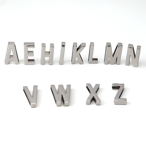 Jinming Hardware Silver <b>Letter</b> Char A-Z Flat Leather Bracelet Sliding Wristband - Product Image 3