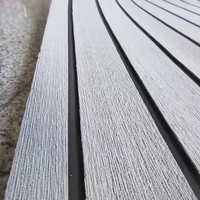 WOOWAVE Feuille de plancher marine en EVA auto-adhésive avec design rayé antidérapant pour pont de yacht/bateau