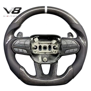 Volant en fibre de carbone véritable personnalisé de style racing pour <span class=keywords><strong>Chrysler</strong></span> <span class=keywords><strong>300</strong></span> 300C 300S <span class=keywords><strong>SRT8</strong></span> 15+ - Accessoires et pièces automobiles V8carbon - Product Image 1