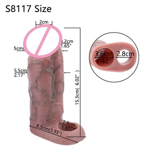 SXXY 5 Styles Realistic Hollow Penis Sleeve With Real Veins Cock Cover Silicone Reusable Sex <b>Toys</b> <b>for</b> Adult <b>Men</b> Dick Enlarge - Product Image 2