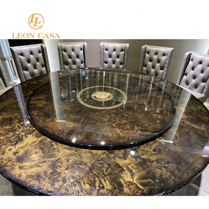 Bàn Dning Gỗ Chất Lượng Cao Tùy Chỉnh 8 Chỗ Ngồi Với Bàn Xoay Lớn Bàn Ăn Gỗ Tròn Sang Trọng - Product Image 4