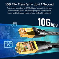 SAMZHE Cable de Conexión de Red Cat7 SSTP de 10 Gbps y 30 AWG, Cable de Cobre Puro Trenzado, Cable de Puente Ethernet de Par Trenzado de 5.50 mm