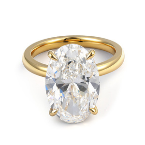 Bague de mariage classique en or jaune 18 carats plaqué or, diamant de laboratoire ovale sur mesure Goldleaf, certifié IGI, pour femme, 5,9 g - Product Image 4