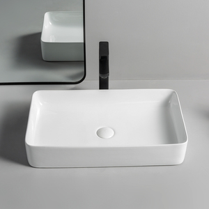 Fabricant de sanitaires de Chaozhou, lavabo rectangulaire en céramique moderne à poser sur le comptoir, lavabo de salle de bain - Product Image 6