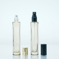 Botol parfum kaca bagian bawah tebal mewah Model kaca persegi CS 15ml botol parfum Mini Portabel Pria Wanita semprot Roll-on Logo khusus