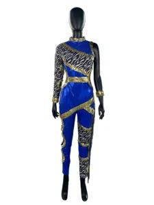 Collants à pampilles personnalisés uniformes de danse Majorette robe de danse latine à strass décoration à paillettes vêtements de danse d'entraînement