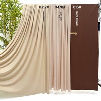 Kain Sutra Susu Elastis (Polyester) Warna Maillard untuk Dekorasi Pernikahan, Warna Cokelat Kopi, untuk Langit-langit Lorong dan Latar Belakang Area Sambutan