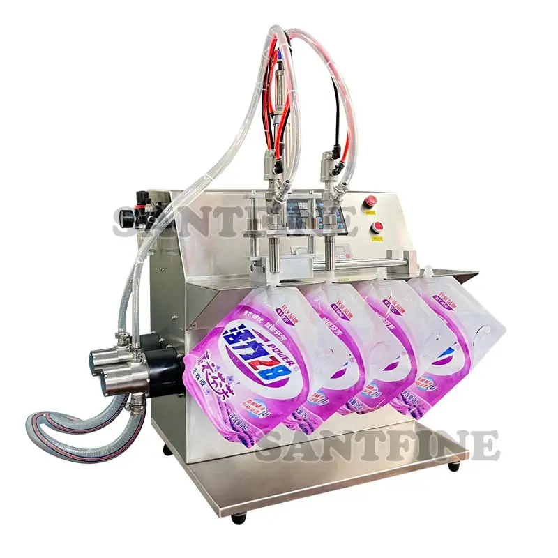 Two Peaks Magnetic Pump Liquid 5L Spout Pouch Bag Detergent Plum Oil Water Juice Filling Machine