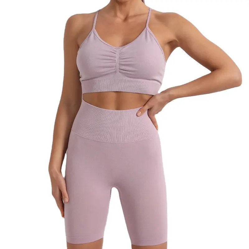 High Quality 2 Piece Yoga Sets Fitness Women Clothing 2024 / Summer Sportswear Running Women Yoga Set / Sexy Yoga Wear For Women