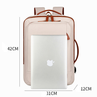 Sac à dos pour ordinateur portable extensible imperméable de qualité professionnelle avec port USB, grande capacité, sacs pour ordinateur portable en Oxford, logo personnalisé pour unisexe