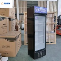 Congélateur vertical de présentation avec porte en verre d'usine de 300 L, réfrigérateur à boissons, refroidisseur de bière, réfrigérateur de présentation pour hôtel, maison, magasin