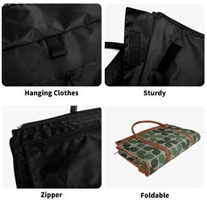 Bolsa de viaje plegable personalizada, bolsa de fin de semana de arte tropical personalizada, bolsas de lona grandes de coco Hawaiano con cremallera - Product Image 5