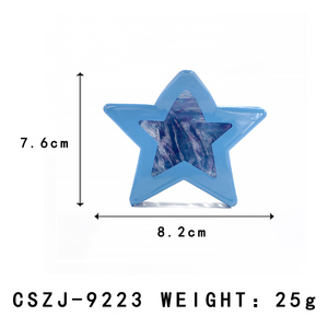 Barrettes à cheveux en acétate bicolore en forme d'étoile au design personnalisé, style dopamine mignon, accessoire pour cheveux pour femmes, vente en gros. - Product Image 2