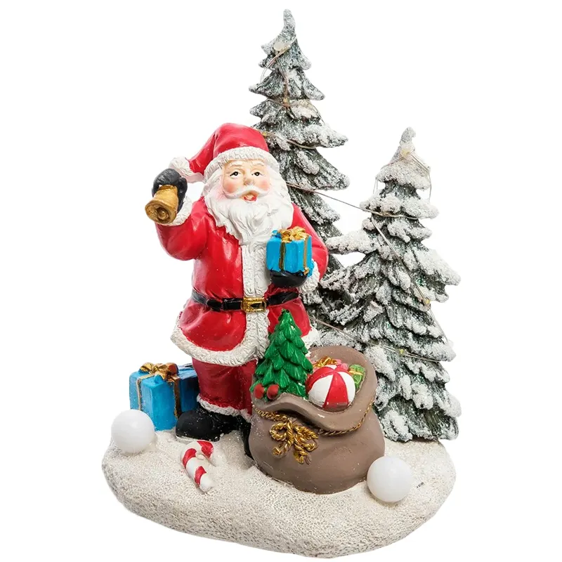 Custom Kerst Ornamenten Classic Kerstman Leveren Geschenken Decoratie Benodigdheden Miniatuur, Hars Geven Presenteert Kerstman Beeldje